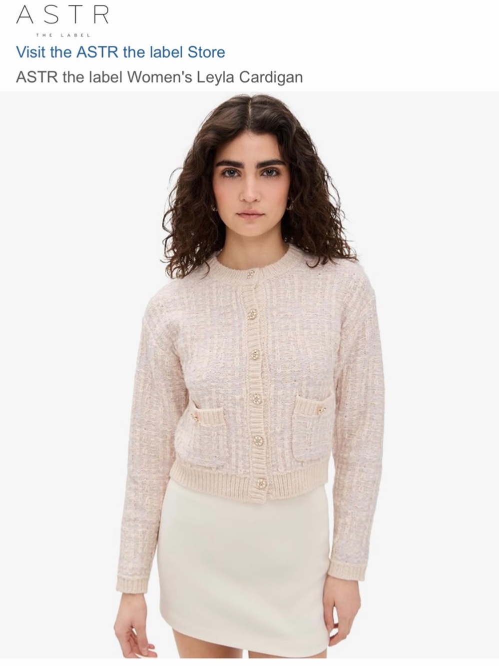 Astr Cropped Knit Cardigan